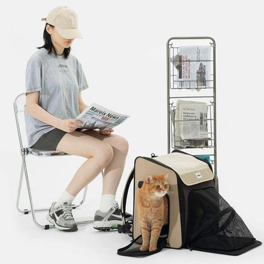 Large Expandable Cat Carrier Pet Backpack